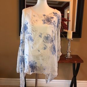 Dolce Ragazza SZ Medium Sheer Silk Top.